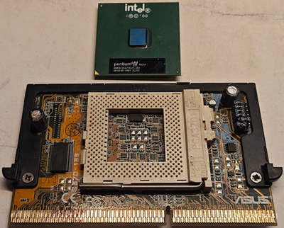 【ASUS】 S370-133 Slot1 変換アダプター intel Rev1.01 Pentium3 基板 ③ A0314 Asus S370-133 Rev 1.01 Socket 370 FC-PGA Slotket Converter Board +