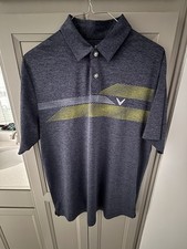 Callaway Polo Shirt Men's Large Blue Golf Short Sleeve Opti-Dri Lightweight