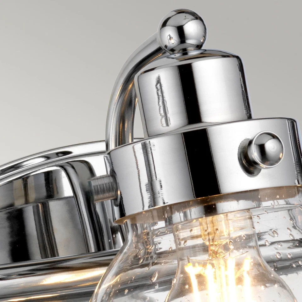 Wandleuchte Badezimmer Chrom 63,4 cm breit IP44 E27 3-flammig Lampe Bad - Bild 3 von 4