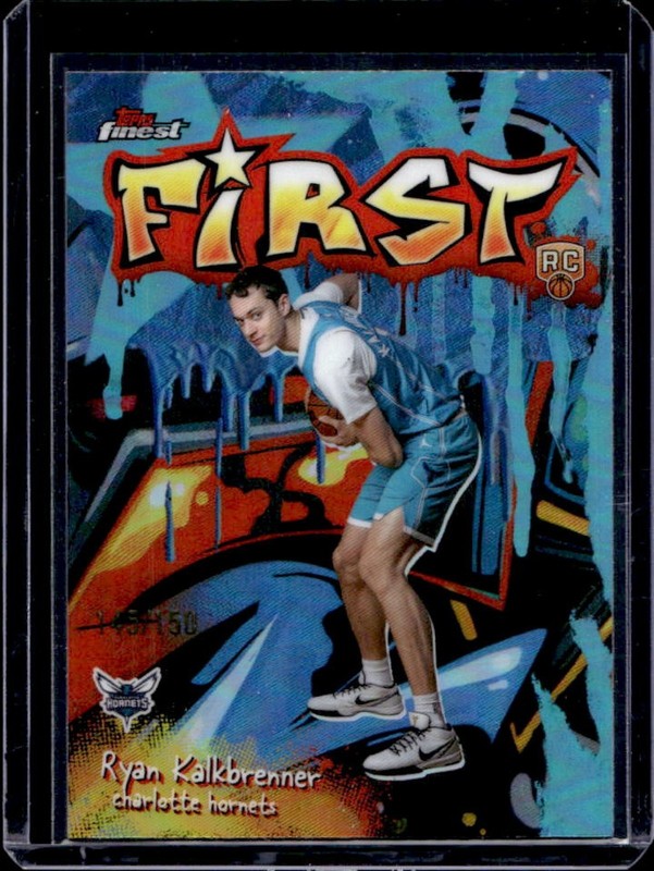 2025-26 Topps Finest Ryan Kalkbrenner First RC Sky Blue Refractor #/150 Hornets