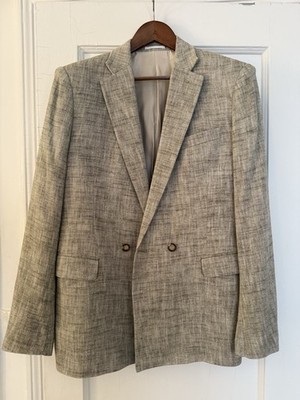 Hockerty Mens Linen Double Breasted Custom Sports Coat