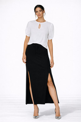 Splendid Jette Sweater Skirt Stretch Elastic/Drawstring Black Size M NWT $148