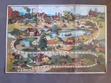 Antikes W&uuml;rfelspiel / Brettspiel um 1920 &ndash; &bdquo;Der Weg zur Schule&ldquo;