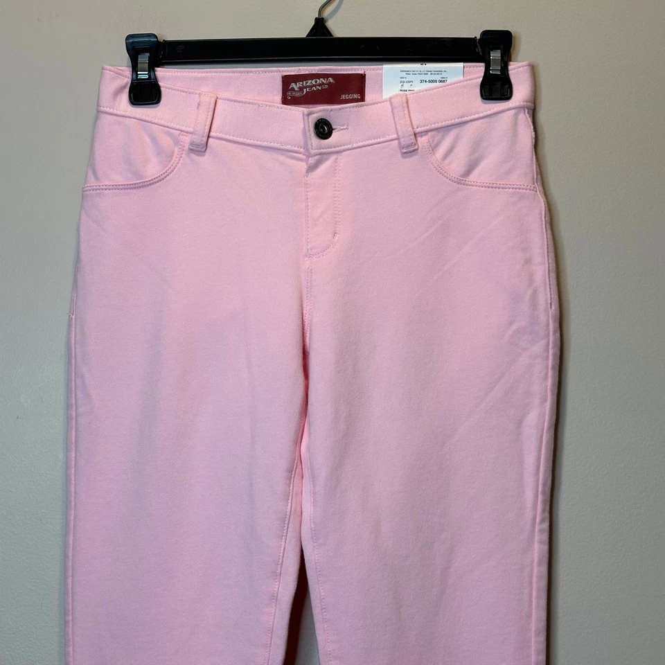 Pantalones de mezclilla elásticos Arizona Jean Co rosa talla 12 algodón spandex nuevos con etiquetas Foto 3 de 4