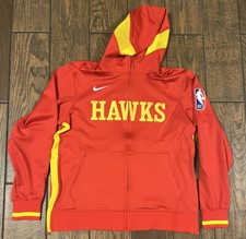 NBA Authentic Atlanta Hawks Pre Game Full-Zip Hoodie Sz Large Dri Fit Basketball