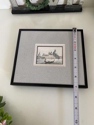 Santa Maria della Salute Venice Lithograph ? Signed Dated in Back Framed Vintage - Picture 5 of 24