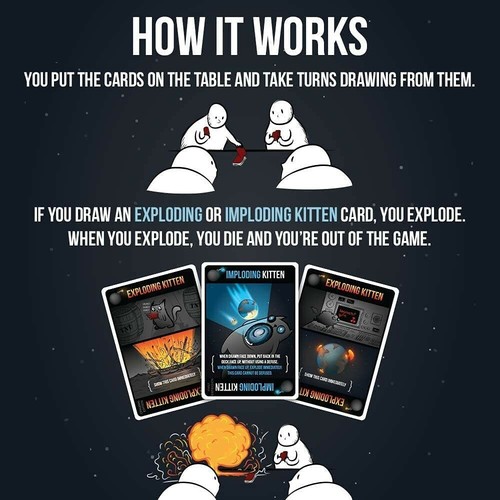Imploding Kittens 20 Card Expansion Pack Game - Picture 2 of 4