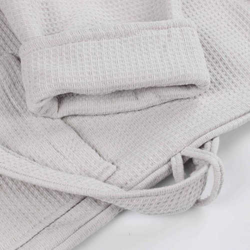 Albornoz largo unisex de gran tamaño de algodón tejido waffle nido de abeja para adultos - Imagen 12 de 77