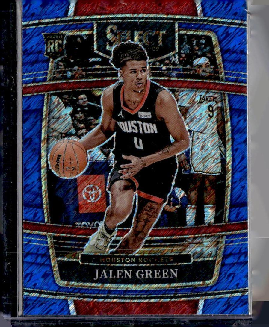 2021-22 Panini Select #7 Jalen Green Blue Shimmer Prizms