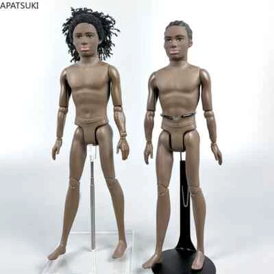 Pralinen Nackt Puppe Körper mit Dreadlocked Zopf Haar Kopf für 12" Männer Puppen - Bild 1 von 4
