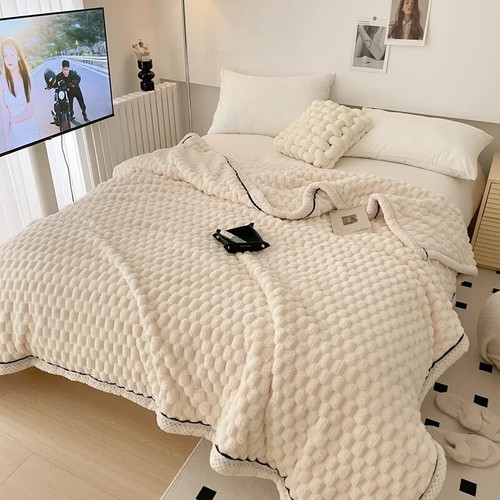 Warm Sleeping Blanket Soft Flannel Blankets Bed Sofa Cozy Plush Throw Blanket - Picture 28 of 40