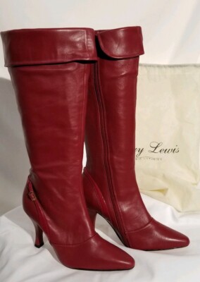 red calf high boots