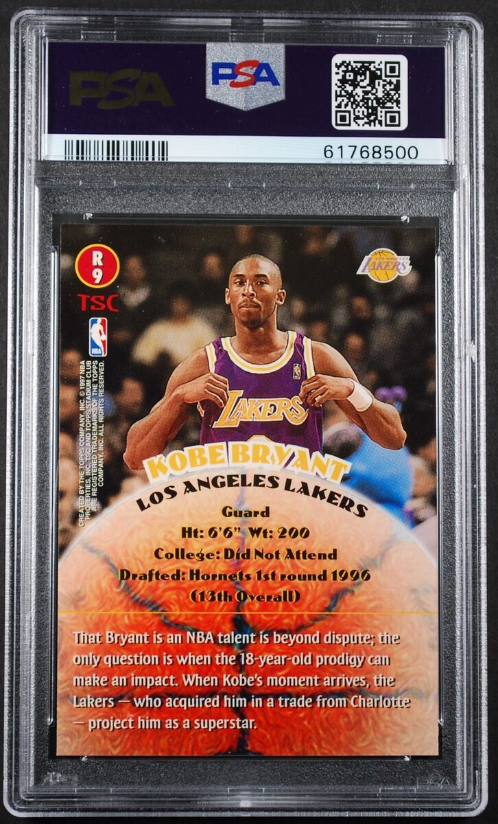 1996 TOPPS STADIUM CLUB ROOKIES 2 R12 KOBE BRYANT ROOKIE 1996 TOPPS STADIUM CLUB ROOKIES 2 R12 KOBE BRYANT ROOKIE