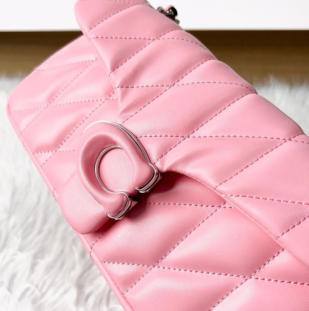 COACH Tabby 26 Quilted Shoulder Bag Leather Pink CP147 New Outlet  