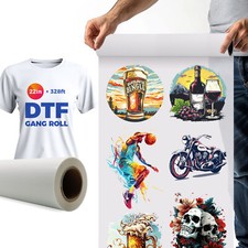 22" x 120" DTF Gang Sheet DTF Transfer Film Hot Peel Custom Print your Art Sheet
