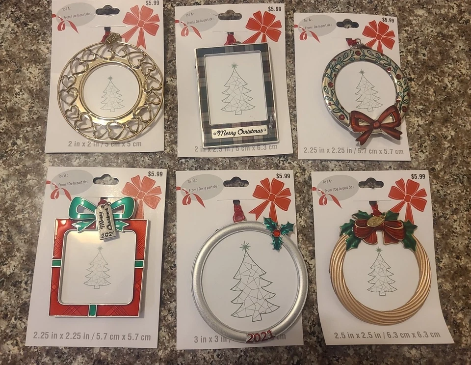 72 Studio Decor Christmas Ornament Picture Frames 6 Different Wholesale Lot - Image 2 of 4