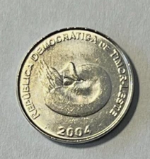 2004 Timor 1 centavo Coin Prehistoric Nautilus Sea Shell Animal Ocean Wildlife