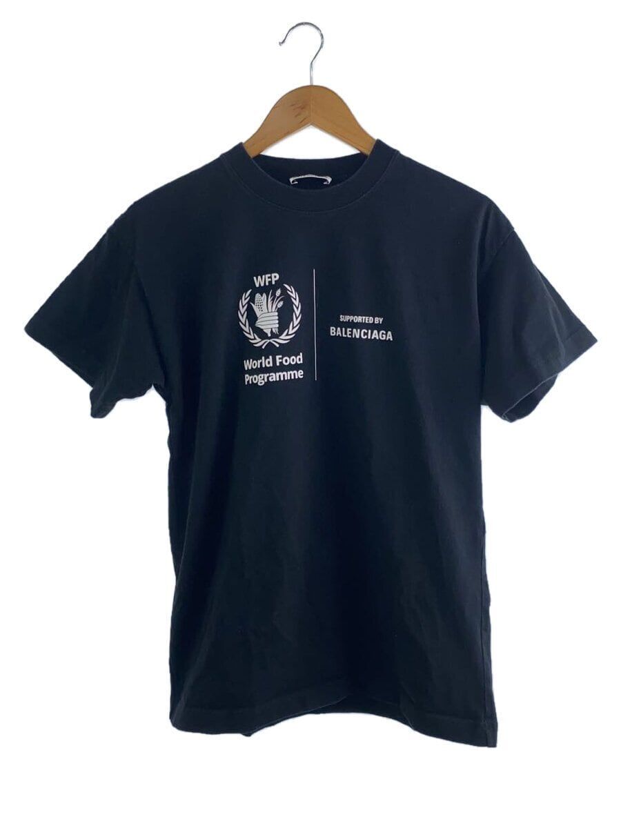 BALENCIAGA Keep Calm オーバーサイズTシャツ ブラック ホワイト BALENCIAGA T-shirt XS Cotton Black Plain HT82 612965 THV84