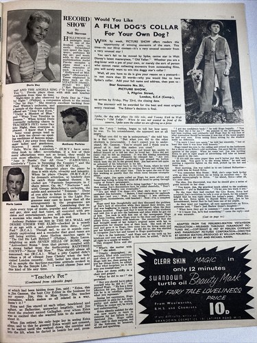Vintage Picture Show Magazine 1958 Doris Day Clark Gable James Garner - Picture 12 of 12