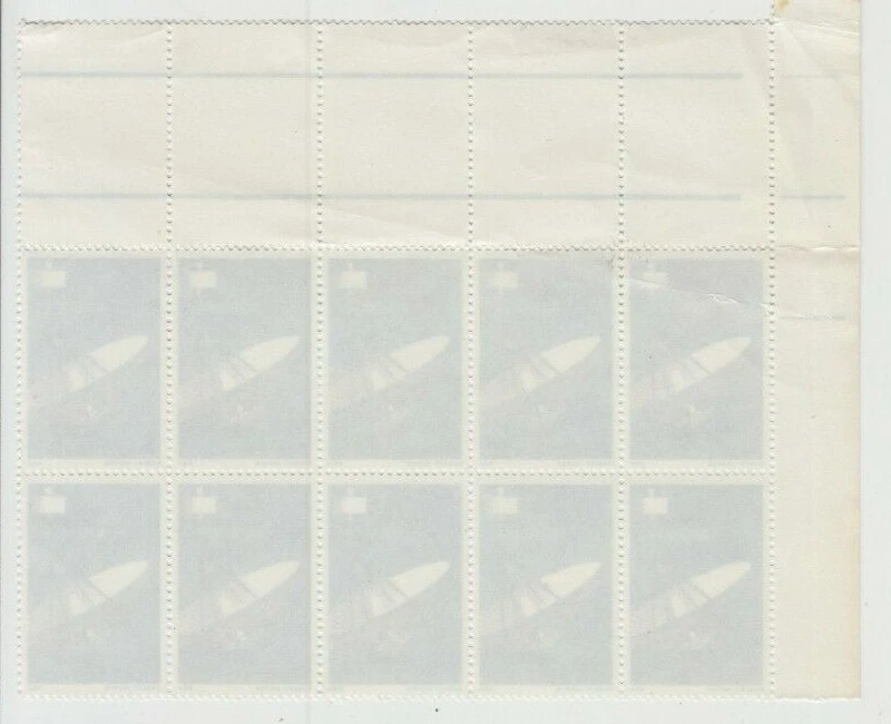 Sellos 1968 Australia 25c Intelsat parte inferior izquierda marginal canalón bloque de 10 MUH Foto 2 de 2