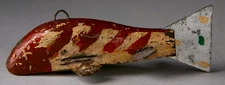 VINTAGE OLD MICHIGAN 4" FISH SPEARING DECOY~FOLK ART FISHING LURE
