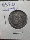 1857-O Seated Liberty Silver Quarter Rare Date New Orleans AU   Lot#740