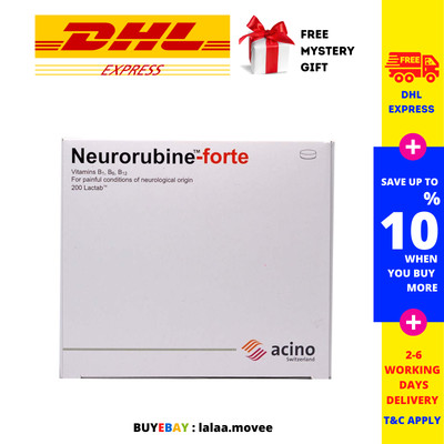 2 X Neurorubine Forte With Vitamin B1, B6, B12 For Nerves 100 tablets - DHL SHIP