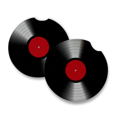 Vinyl Record 45 LP | Rubber Car Coasters | Set of 2