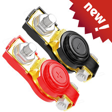2 Car Battery Terminal Connector Top Post Positive Negative Heavy Duty Universal