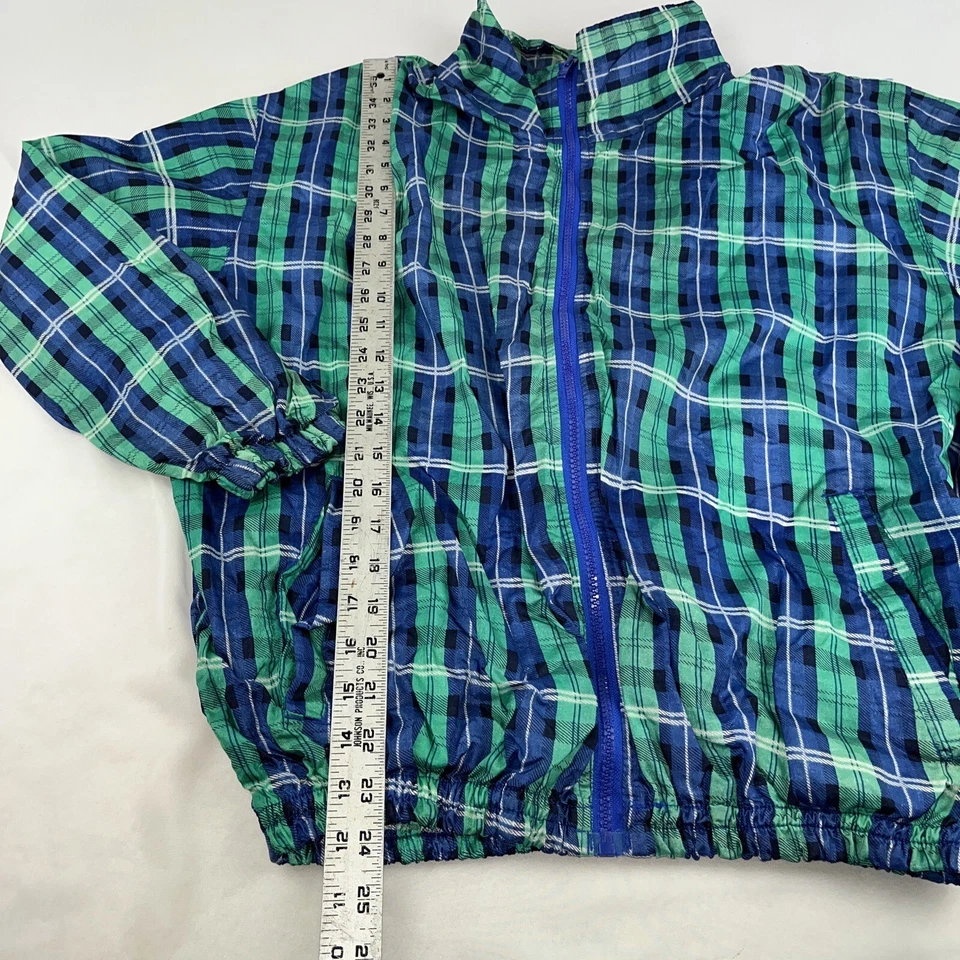 ProSpirit de colección. Cortavientos con cremallera. Años 90. Cuadros azul y verde. Talla mediana  Foto 2 de 4
