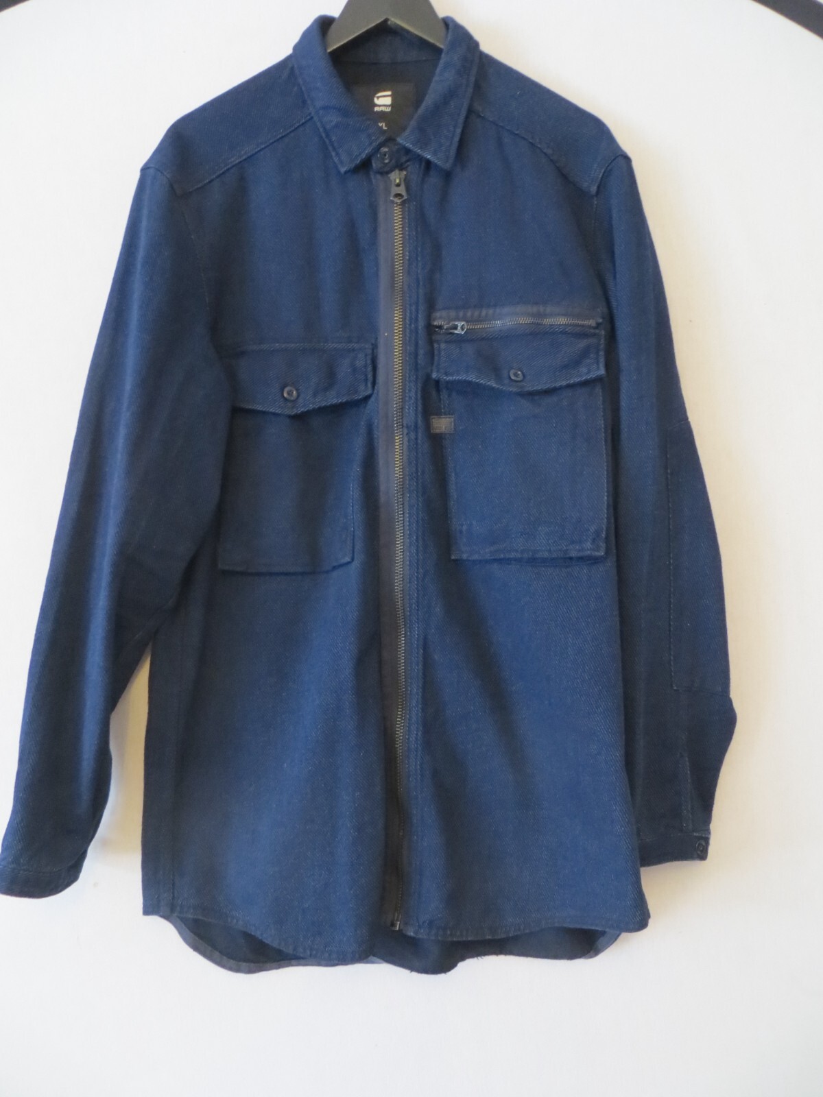 G-STAR  BLUE ZIPPED OVER SHIRT SIZE XL