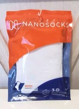 Nanosocks White Size 2 Compression Socks 3-D Nano-Weave Technology