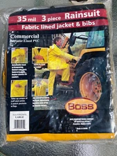 BOSS THREE (3) PIECE RAIN SUIT SIZE LARGE NEW IN ORIGINAL PKG