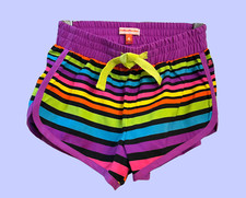 LittleMissMatched Board Shorts Girls 4 Multicolor Striped Pull On Softshell Zany