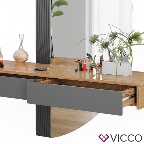 Schminktisch Melisa Eiche Grau 120 cm mit 2 Schubladen Vicco - Bild 6 von 8