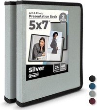 Dunwell Small Photo Album 5x7 2-Pack, Silver , 5 x 7 5x7" 2 PK , Silver