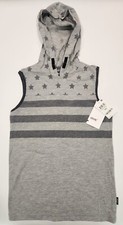 Univibe Boys Gray Heather Stars And Stripes Sleveless Hoodie S