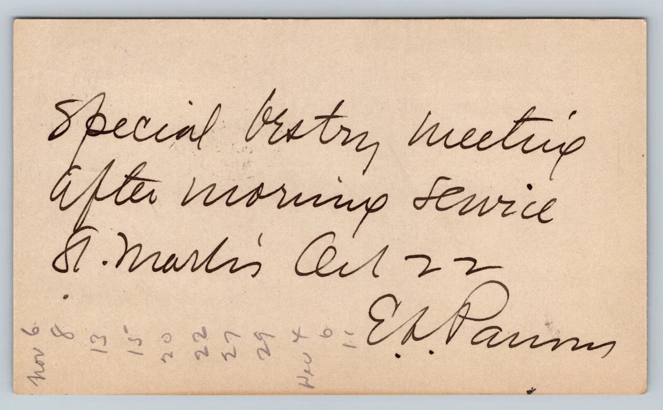 1910 UX22 US Postal Card 1c BERKELEY CA Special Meeting After Morning Service - Image 3 of 3