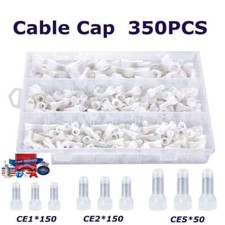 350PCS AWG22-16/16-14/12-10 Transparent Closed End Crimp Cap Wire Connectors Kit