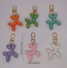 Color Balloon Animal Dog Keychain, Great for Backpacks, Purses. Choose Color