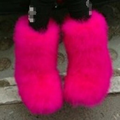 ostrich fur boots
