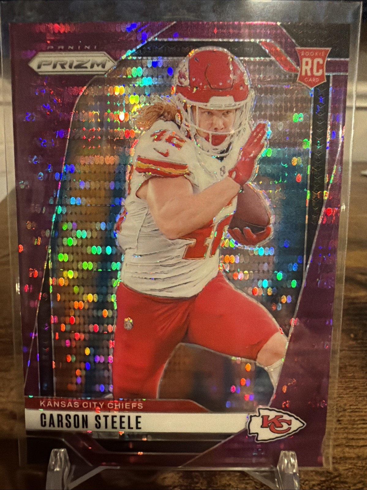 2024 Panini Prizm - Rookies Carson Steele #377 Purple Pulsar Prizm (RC)