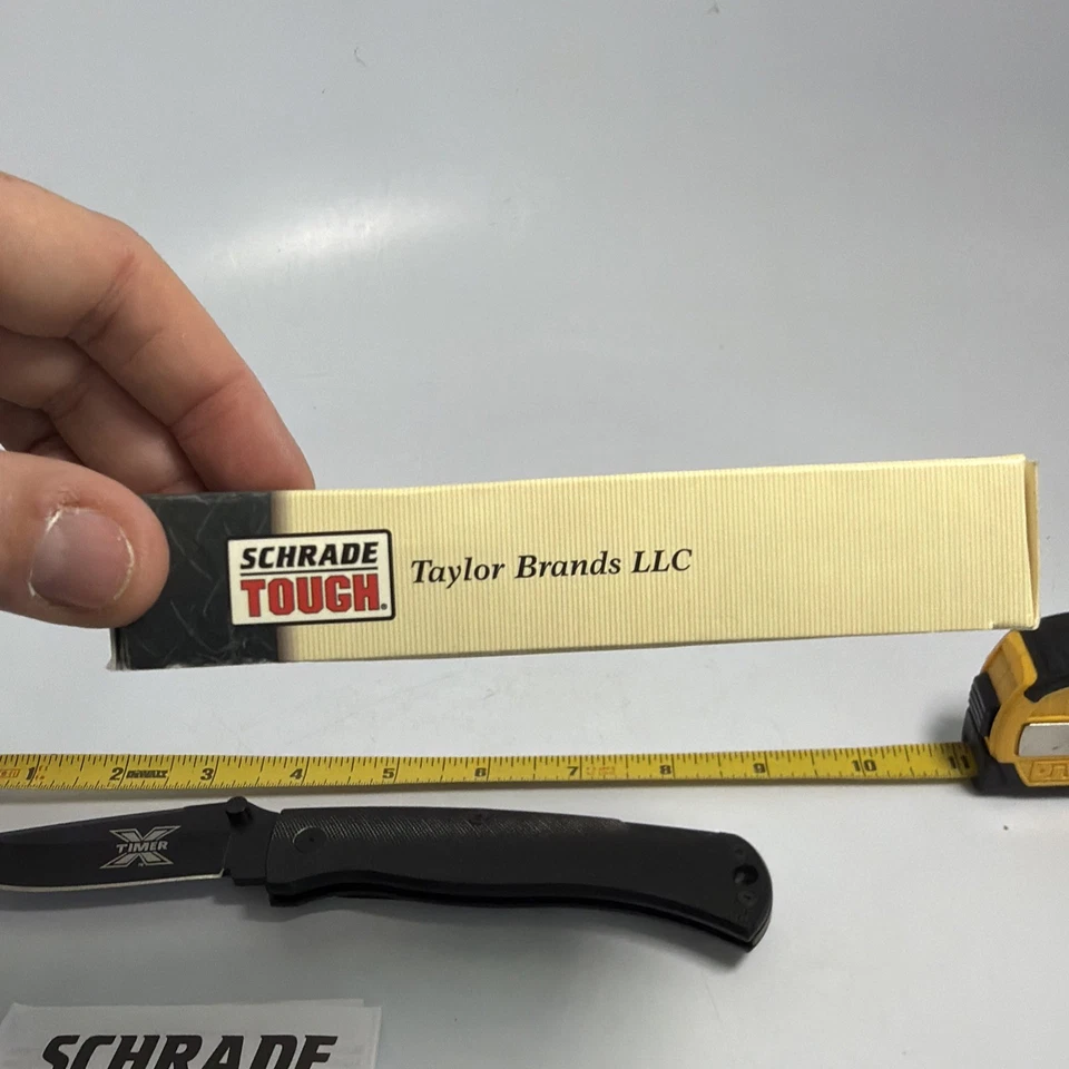 NUEVO EN CAJA Cuchillo Schrade X-Timer 70TXB Negro Mango de Aluminio Bloqueo Como Nuevo Afilado Foto 3 de 4