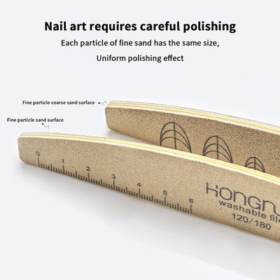 Custom Nail Files With Scale Line 100/180/180 Grit Manicure Pedicure Tools-y