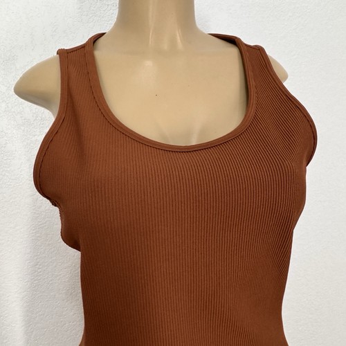 Athleta geripptes ärmelloses Midikleid mit fallender Taille Damen Gr. L rostorange neu 140 $ - Bild 5 von 18