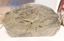 Tisch Uhr Kaminuhr Handarbeit ca. 26 - 15 - 5 cm Batterie betrieb .Über 3,2 Kg.