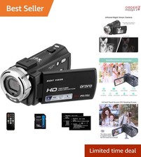 HD Video Camera Recorder Infrared Night Vision 1080P 16GB Memory 2 Batteries