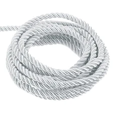 Twisted Cord Trim, 11 Yard 3mm 3-Ply Twine Braided Rope Thread,White