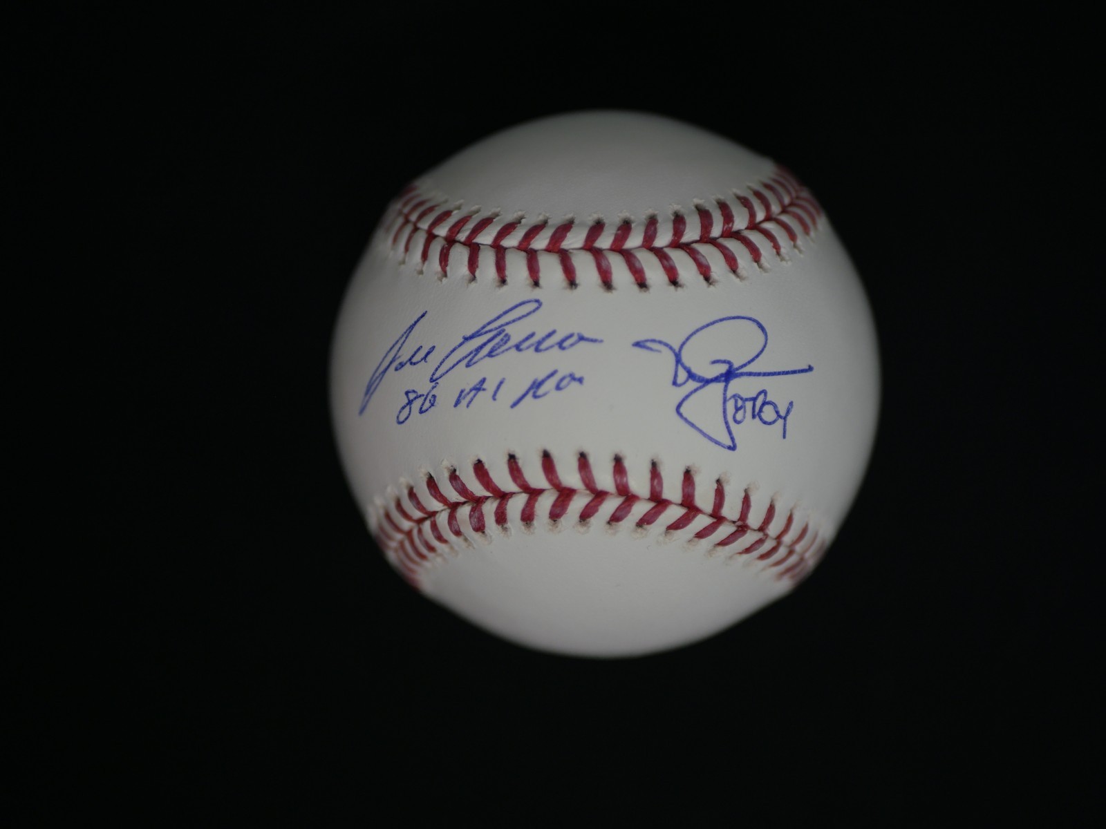 Mark McGwire Autographed Signed Oakland Athletics JOSE CANSECO OMLB BASEBALL WITH "86 AL ROY & 87 ROY" JSA COA 