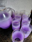 Set Of 6 Purple Frosted 12 Oz  Drinking Glasses  And Pitcher — photo 2